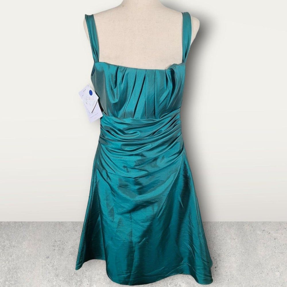 NWT Watters & Watters WTOO Luminescent Taffeta Foliage Dress Size 12